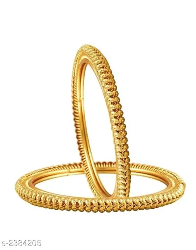 Pair of Traditional Gold Plated Alloy Bangles for Women