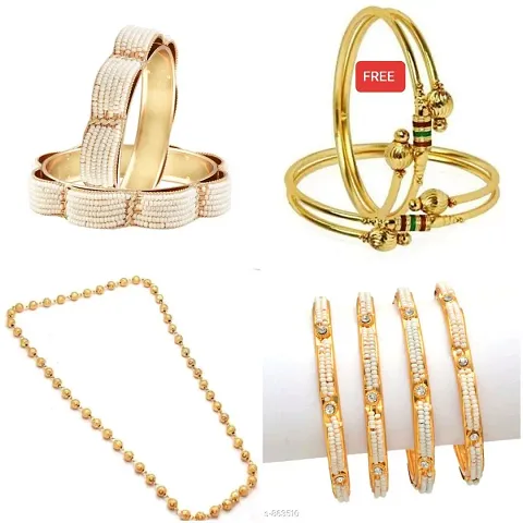 Trendy Designer Alloy Chain and Bangle Set