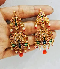 Shimmering Brass Beads Jhumkas Earrings For Women And Girls-thumb1