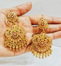 Shimmering Brass Beads Jhumkas Earrings For Women And Girls-thumb2