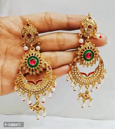 Shimmering Brass Beads Jhumkas Earrings For Women And Girls-thumb3