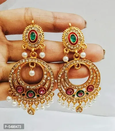 Shimmering Brass Beads Jhumkas Earrings For Women And Girls-thumb5