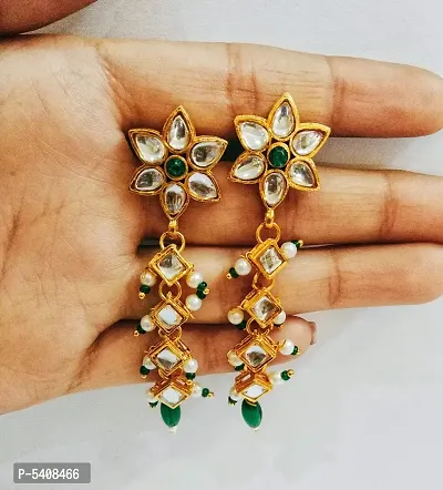 Shimmering Brass Beads Jhumkas Earrings For Women And Girls-thumb0