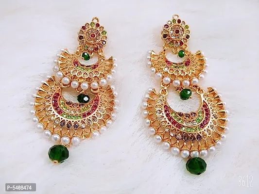 Shimmering Brass Beads Jhumkas Earrings For Women And Girls-thumb2