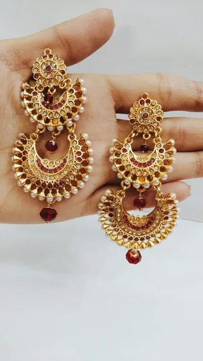 Shimmering Brass Beads Jhumkas For Women