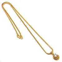 Allure Brass Artificial Stone Crystal Chain With Pendant Set For Women And Girls-thumb1