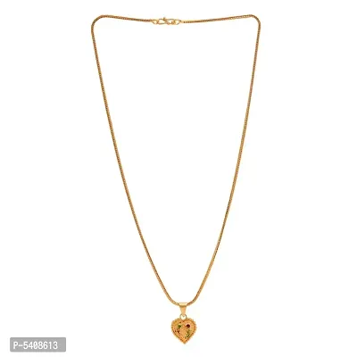 Allure Brass Artificial Stone Crystal Chain With Pendant Set For Women And Girls