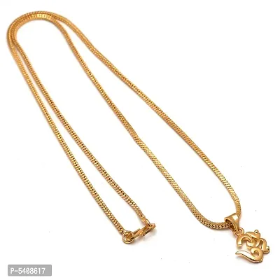 Allure Brass Artificial Stone Crystal Chain With Pendant Set For Women And Girls