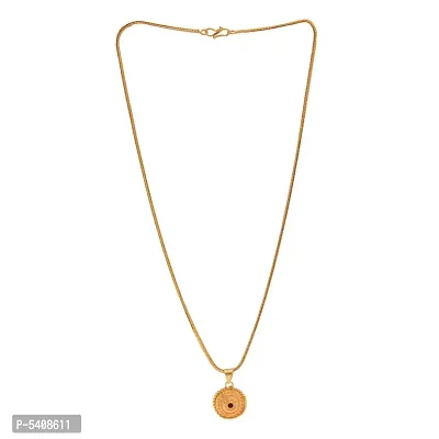 Allure Brass Artificial Stone Crystal Chain With Pendant Set For Women And Girls