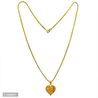 Allure Brass Artificial Stone Crystal Chain With Pendant Set For Women And Girls