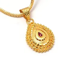 Allure Brass Artificial Stone Crystal Chain With Pendant Set For Women And Girls-thumb2