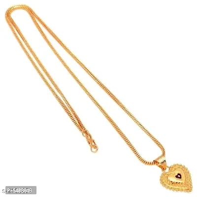 Allure Brass Artificial Stone Crystal Chain With Pendant Set For Women And Girls-thumb2