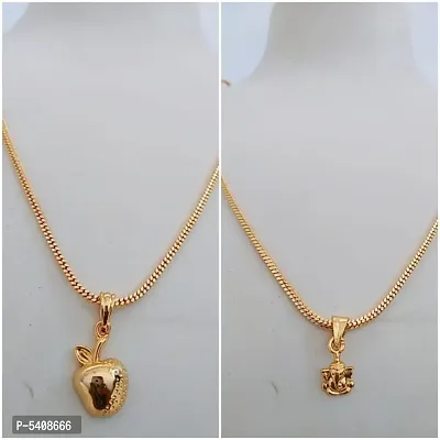 Allure Brass Artificial Stone Crystal Chain With Pendant Set For Women And Girls