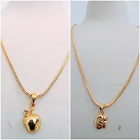 Allure Brass Artificial Stone Crystal Chain With Pendant Set For Women And Girls-thumb1