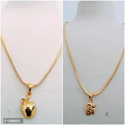 Allure Brass Artificial Stone Crystal Chain With Pendant Set For Women And Girls-thumb0