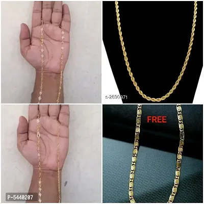 Alluring Gold Plated Alloy Antique Chains For Women And Girls- Pack Of 4-thumb2