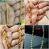 Alluring Gold Plated Alloy Antique Chains For Women And Girls- Pack Of 4-thumb2