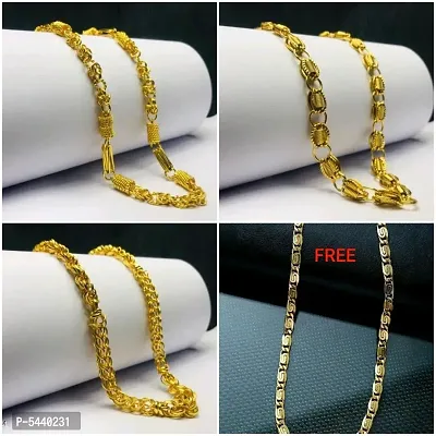 Alluring Gold Plated Alloy Antique Chains For Women And Girls- Pack Of 4-thumb3