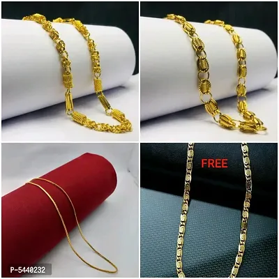 Alluring Gold Plated Alloy Antique Chains For Women And Girls- Pack Of 4-thumb3