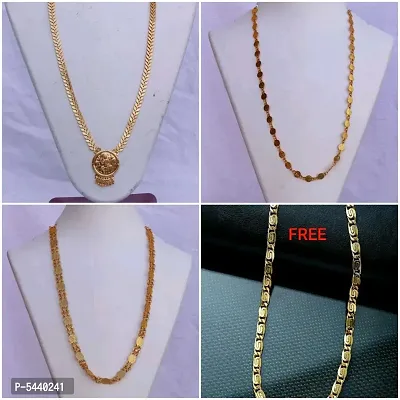 Alluring Gold Plated Alloy Antique Chains For Women And Girls- Pack Of 4-thumb5