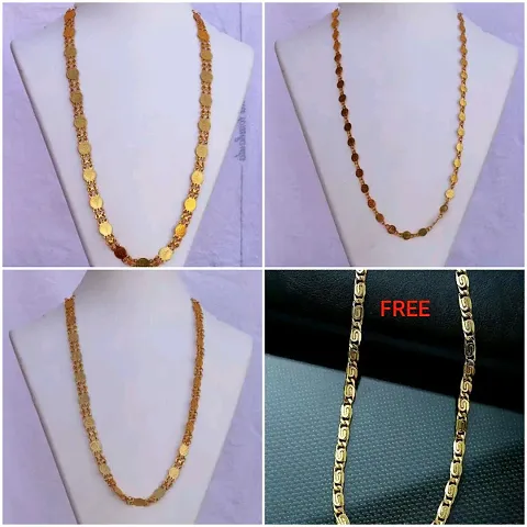 Alluring Plated Alloy Chains For Women And Girls- Pack Of 4