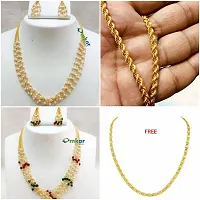 Alluring Gold Plated Alloy Antique Chains For Women And Girls- Pack Of 4-thumb2