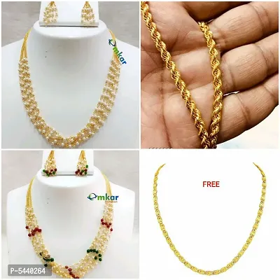 Alluring Gold Plated Alloy Antique Chains For Women And Girls- Pack Of 4-thumb5