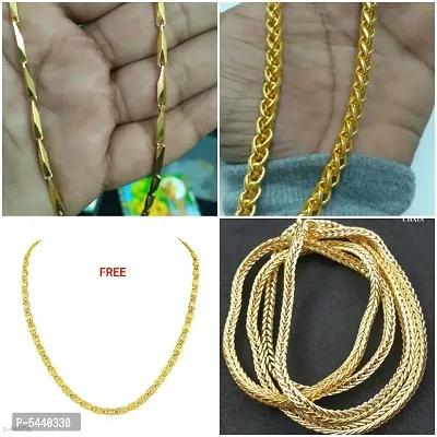 Alluring Gold Plated Alloy Antique Chains For Women And Girls- Pack Of 4