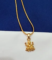 Elegant Golden Brass Pendant Set For Women And Girls-thumb1