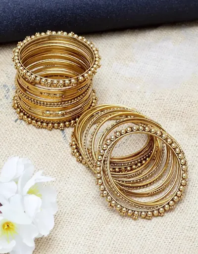 Golden Plated Fancy Party Wear Alloy Bangles