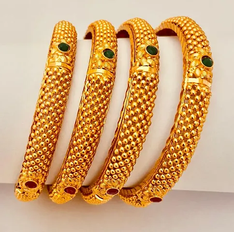 Festive Wear Gold Plated Bangle Set For Womens