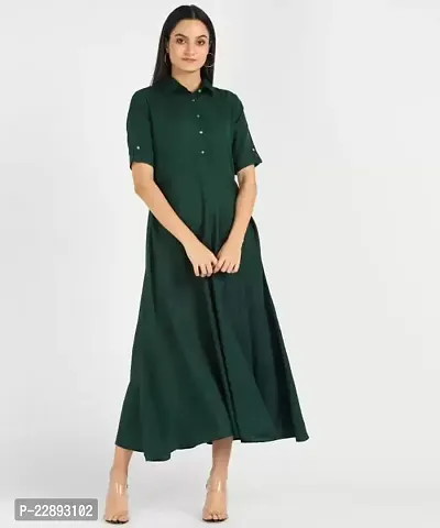 Stylish Green Crepe Dresses For Women
