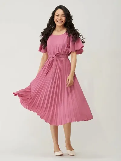 Stylish Crepe A-Line Dress For Women