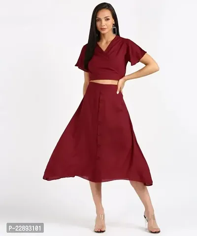Stylish Red Crepe Dresses For Women
