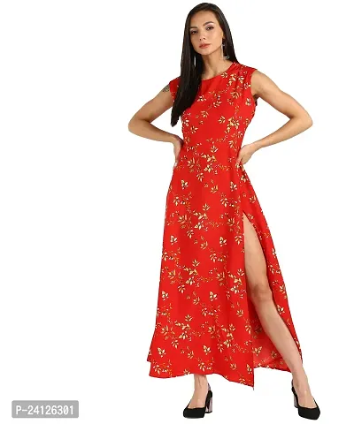 ABODA SidCUT A-Line Floral Women Dress (Printed, Large)