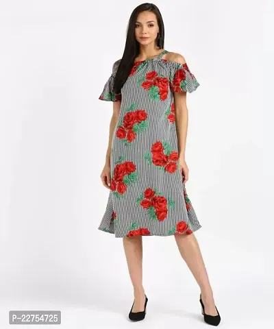 Stylish  Crepe  A-Line Dress For Women-thumb0