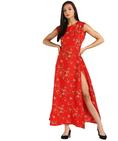 Stylish Crepe A-Line Dress For Women