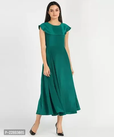 Stylish Green Crepe Dresses For Women