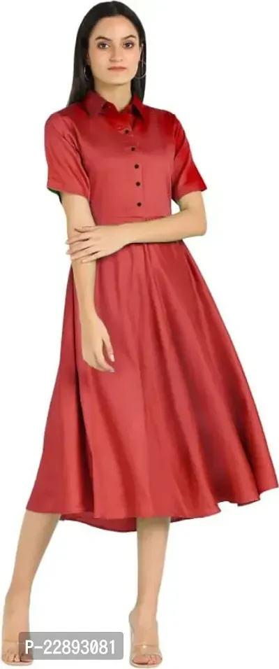 Stylish Red Crepe Dresses For Women