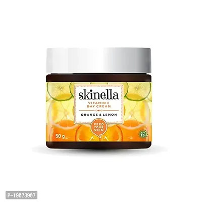 Skinella Vitamin C Day Cream l Reduce Fine Lines, Wrinkles  Sun Protection l Orange Lemon 50g-thumb5