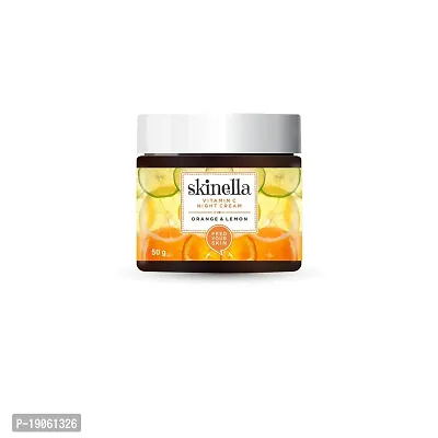 Skinella Vitamin C Night Cream Orange Lemon Normal, Oily, Acne-Prone, Combination Skin | Overnight Repair | 100% Vegan | Paraben Free | 50gm-thumb4