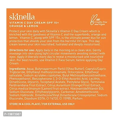 Skinella Vitamin C Day Cream l Reduce Fine Lines, Wrinkles  Sun Protection l Orange Lemon 50g-thumb2