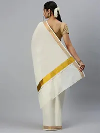 Prgadi Kerala Cotton Kasavu Saree With Golden Zari-thumb2