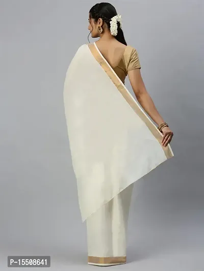 Prgadi Kerala Cotton Kasavu Saree Without Zari-thumb2