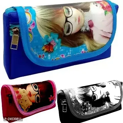 Barbie Doll 3d Pencil pouch for Girls /pencil case ,double zipper pouch set of 3-thumb0