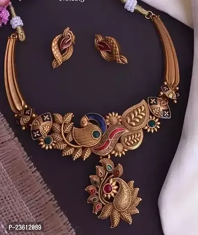 Stylish Fancy Designer Brass Jewellery Set For Women-thumb0