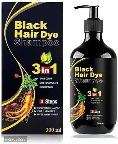3 In 1 Hair Dye Instant Black Hair Shampoo For Women And Men, Black-thumb0