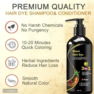 Natural 3 In 1 Hair Dye Instant Black Hair Shampoo For Women Girls And Men-thumb3