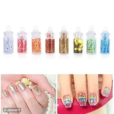 48 in 1 Set of 3D Nail Art Glitter Bottle Acrylic Rhinestone Decoration Kit 3D Nail Art Charms Glitter Sequins Rhinestones Beads Assorted Colors-thumb3