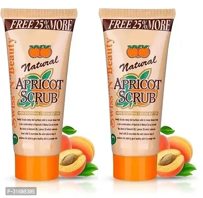 Natural Apricot Scrub For Face  for Tan Removal set of 2 (200 gm each)-thumb0